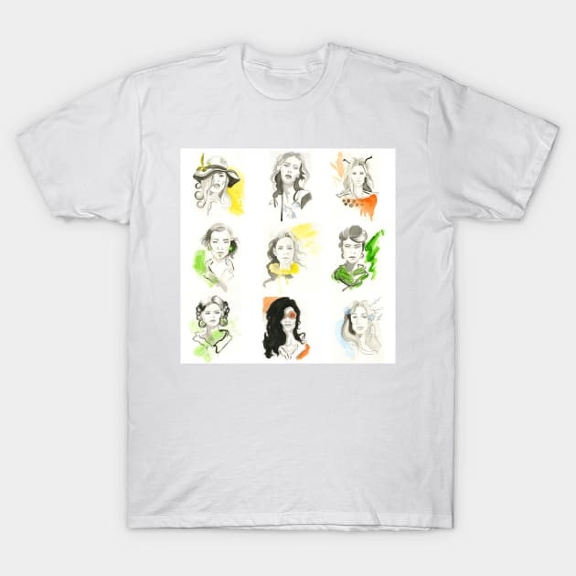 fashion illustration watercolor T-Shirt by IrenesGoodies